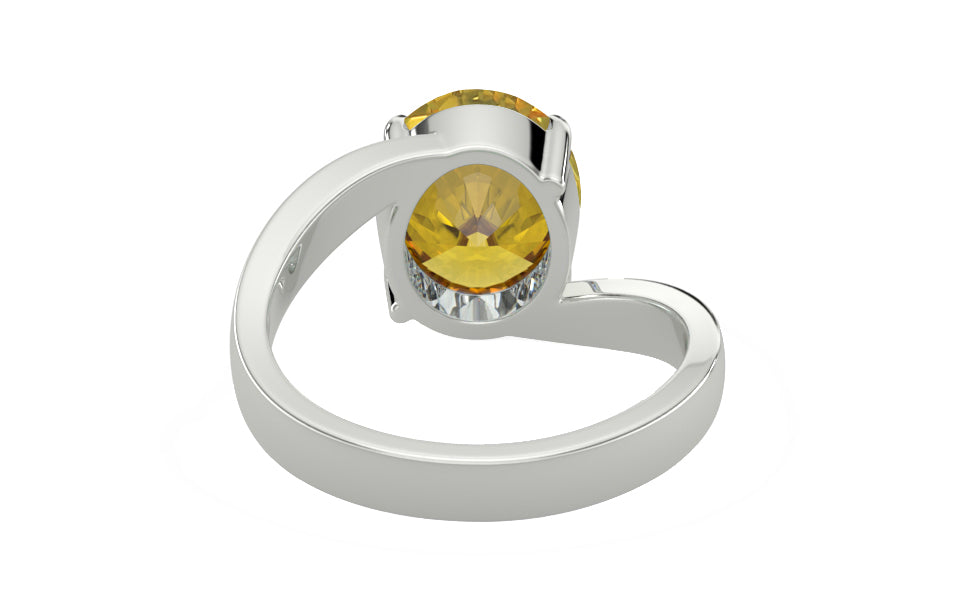 Sterling Silver Ceylon Yellow Sapphire Ring Limited Quality (R2)