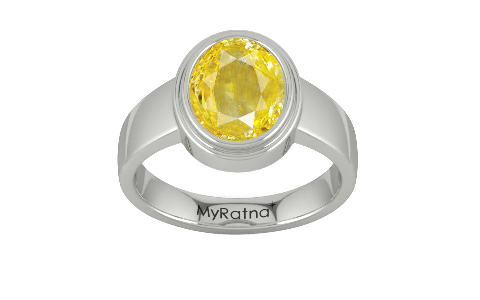 Sterling Silver Ceylon Yellow Sapphire Ring Limited Quality (R3)