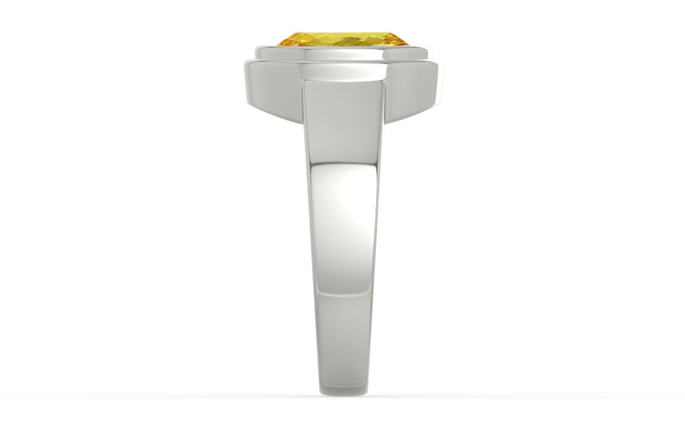 Sterling Silver Ceylon Yellow Sapphire Ring Limited Quality (R3)