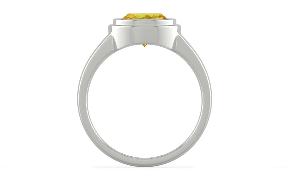 Sterling Silver Ceylon Yellow Sapphire Ring Limited Quality (R3)
