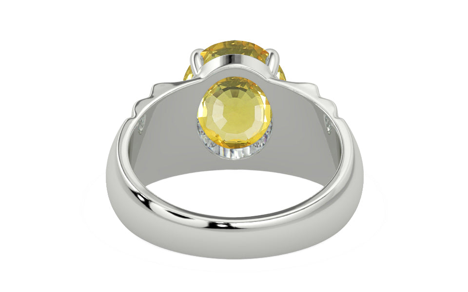 Sterling Silver Ceylon Yellow Sapphire Ring Limited Quality (R4)