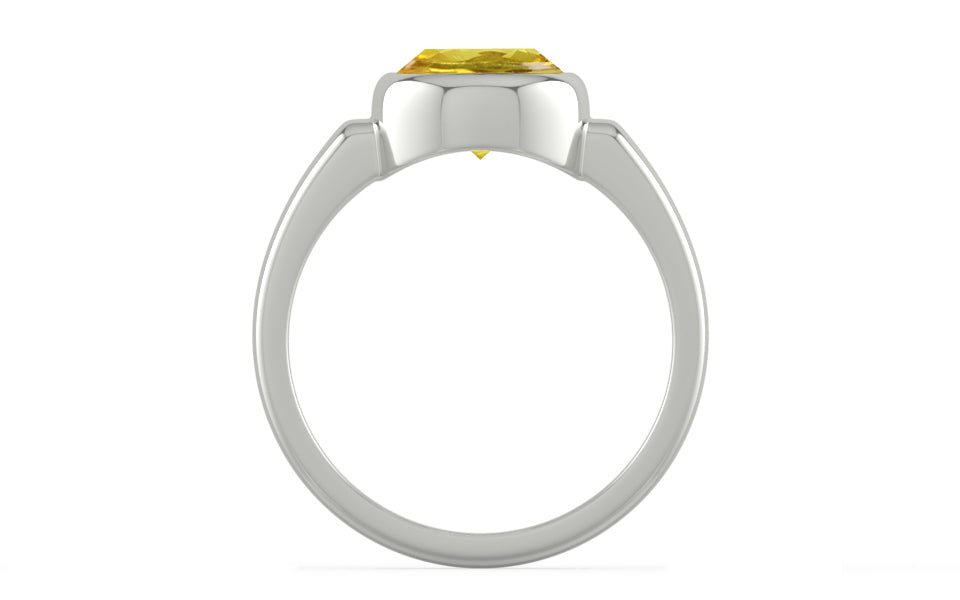 Sterling Silver Ceylon Yellow Sapphire Ring Limited Quality (R6)