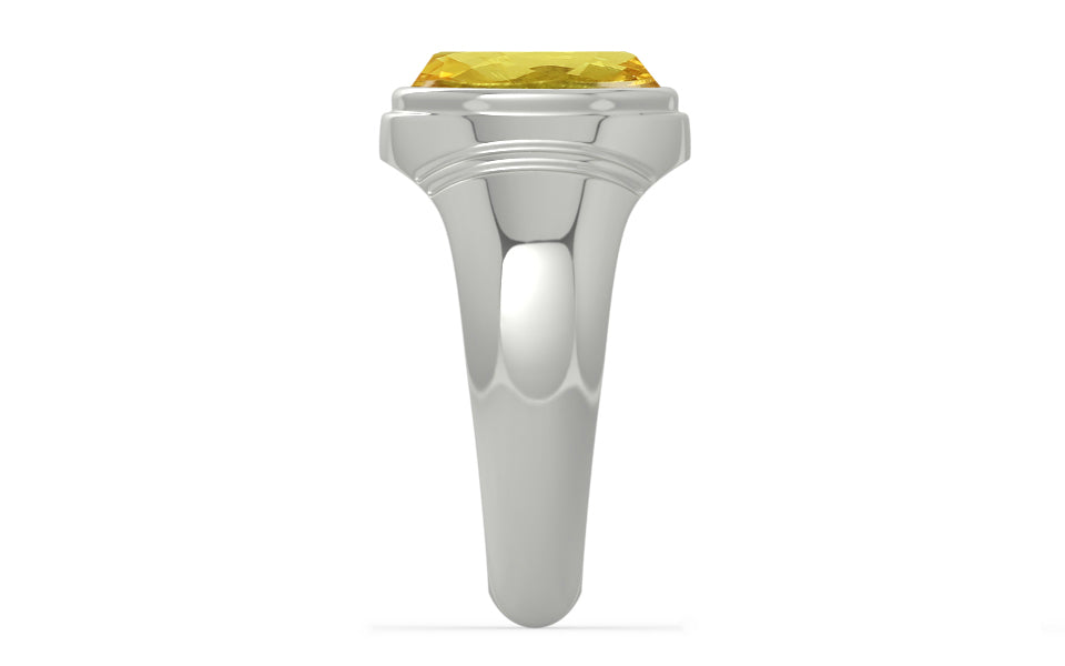Sterling Silver Ceylon Yellow Sapphire Ring Limited Quality (R7)