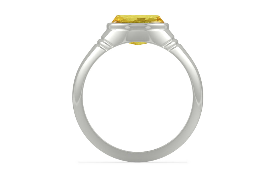 Sterling Silver Ceylon Yellow Sapphire Ring Limited Quality (R7)