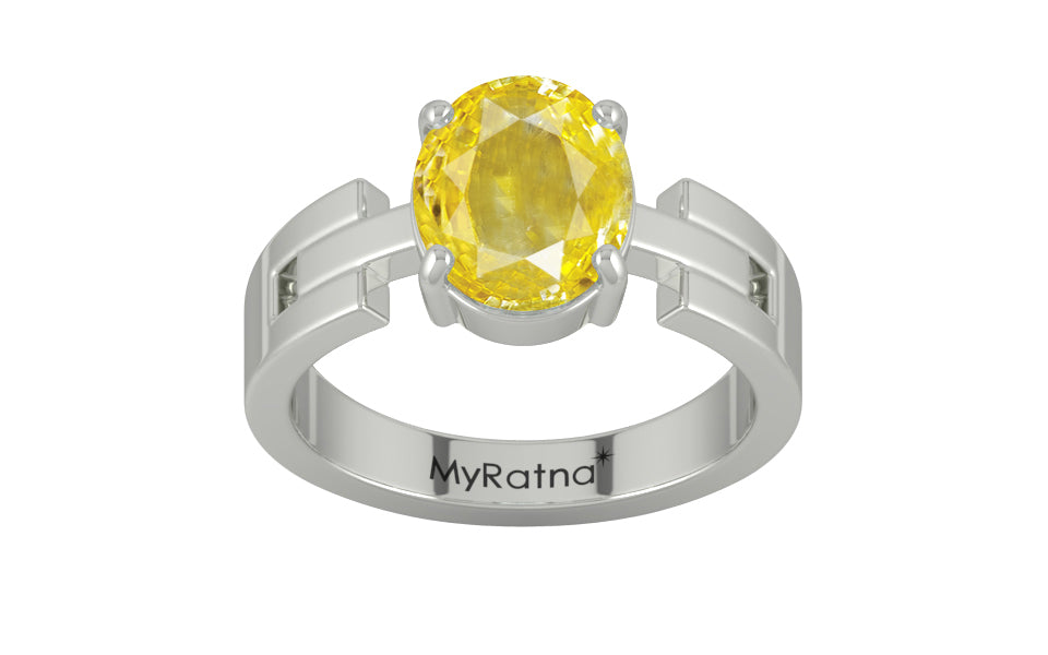 Sterling Silver Ceylon Yellow Sapphire Ring Limited Quality (R8)