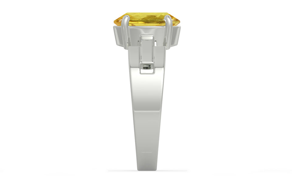 Sterling Silver Ceylon Yellow Sapphire Ring Limited Quality (R8)