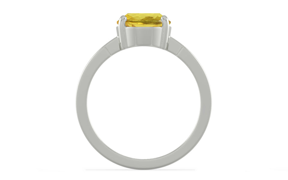 Sterling Silver Ceylon Yellow Sapphire Ring Limited Quality (R8)