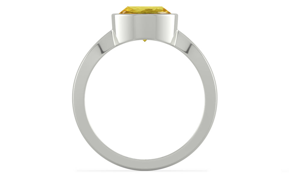 Sterling Silver Ceylon Yellow Sapphire Ring Limited Quality (R9)