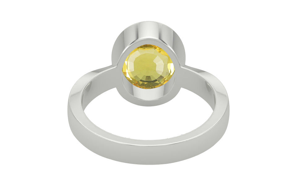 Sterling Silver Ceylon Yellow Sapphire Ring Limited Quality (R9)
