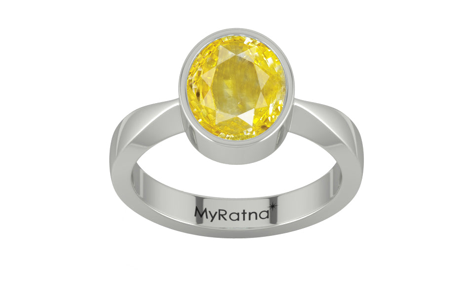 Sterling Silver Ceylon Yellow Sapphire Ring Limited Quality (R9)