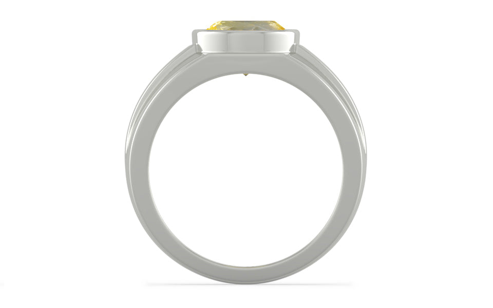 Sterling Silver Ceylon Yellow Sapphire Ring Prime Quality (R1)