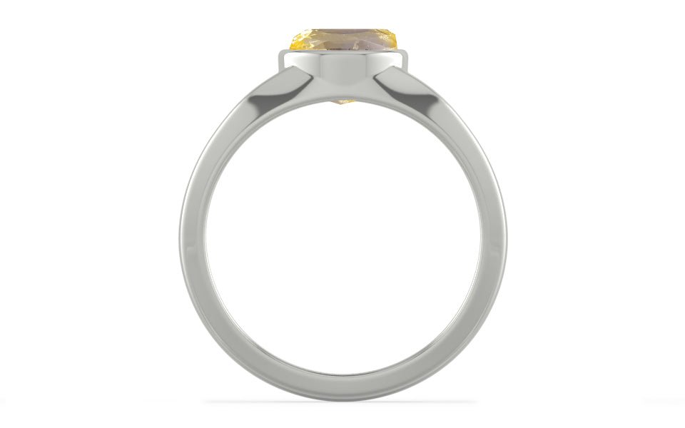 Sterling Silver Ceylon Yellow Sapphire Ring Prime Quality (R10)