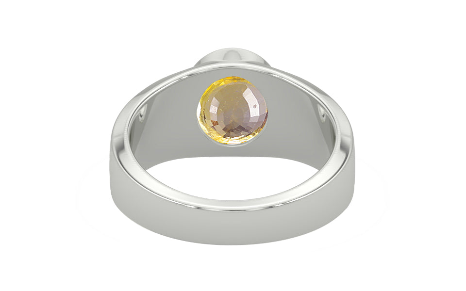 Sterling Silver Ceylon Yellow Sapphire Ring Prime Quality (R10)