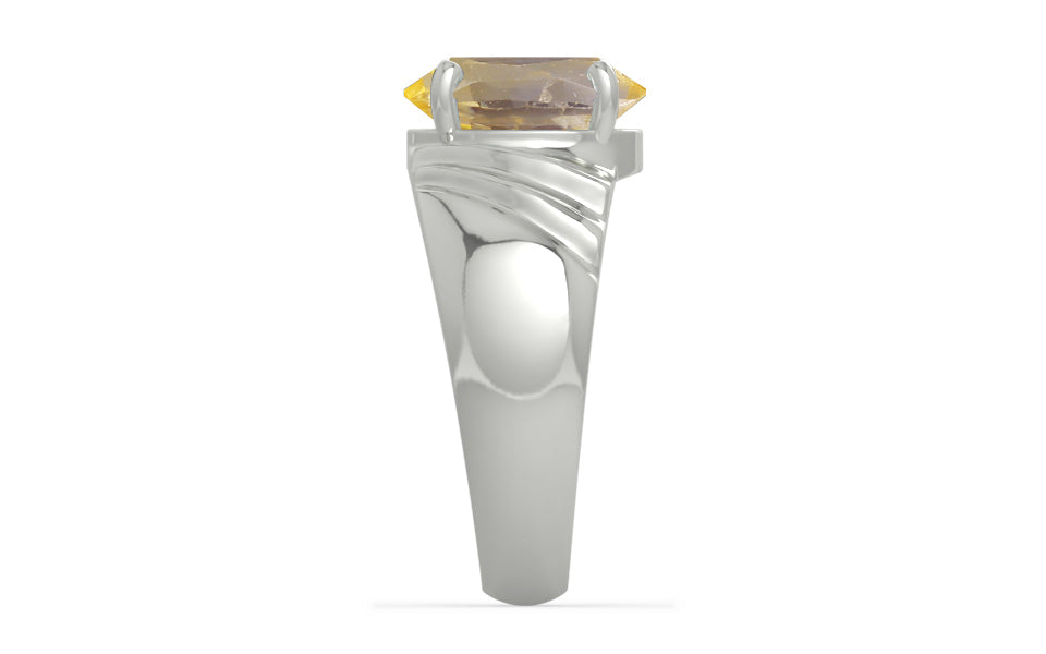 Sterling Silver Ceylon Yellow Sapphire Ring Prime Quality (R4)