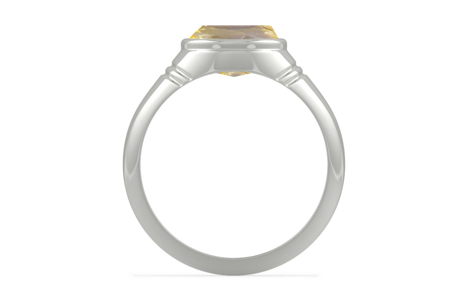 Sterling Silver Ceylon Yellow Sapphire Ring Prime Quality (R7)