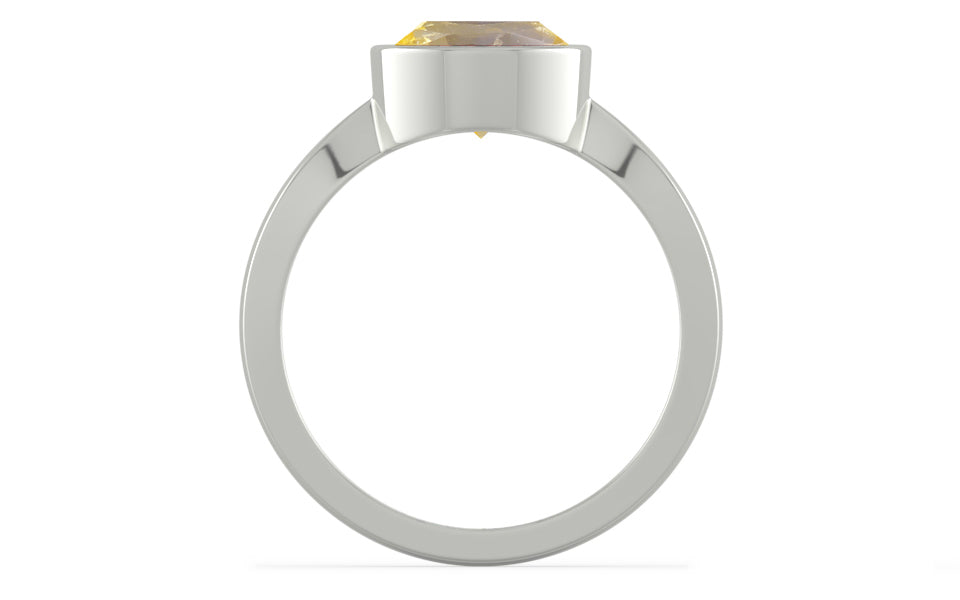 Sterling Silver Ceylon Yellow Sapphire Ring Prime Quality (R9)