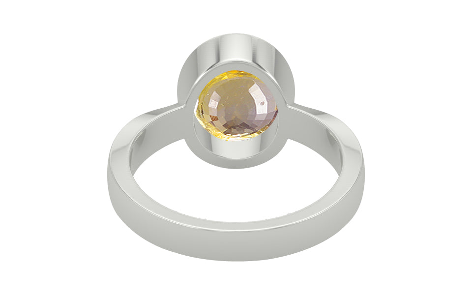 Sterling Silver Ceylon Yellow Sapphire Ring Prime Quality (R9)