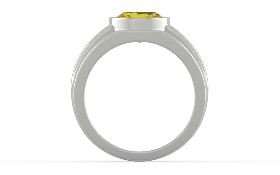 Sterling Silver Ceylon Yellow Sapphire Ring Rare Quality (R1)