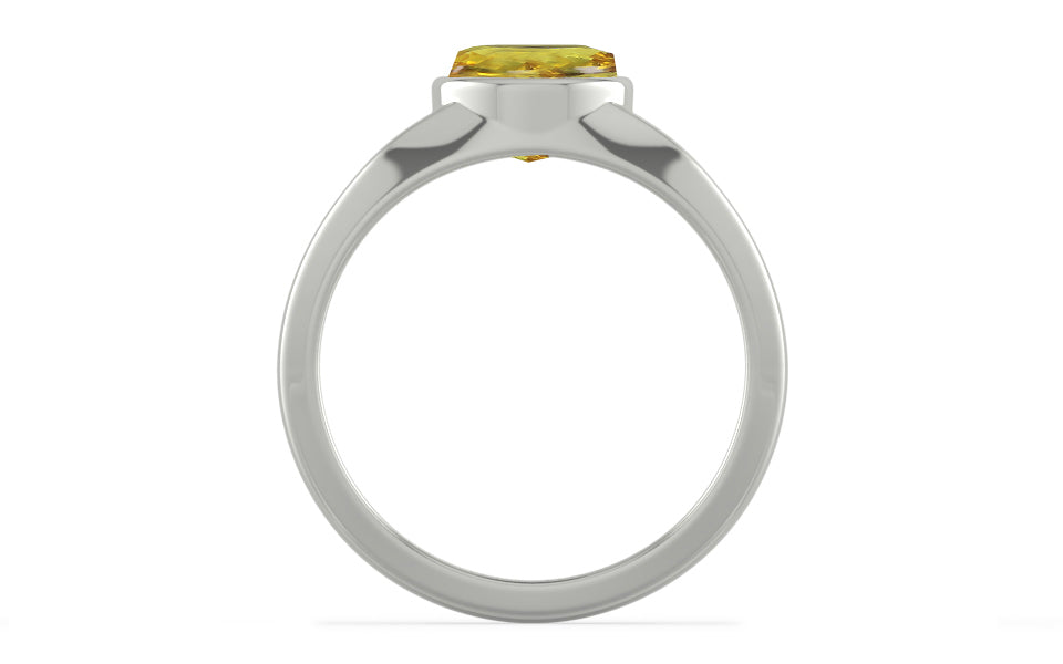 Sterling Silver Ceylon Yellow Sapphire Ring Rare Quality (R10)