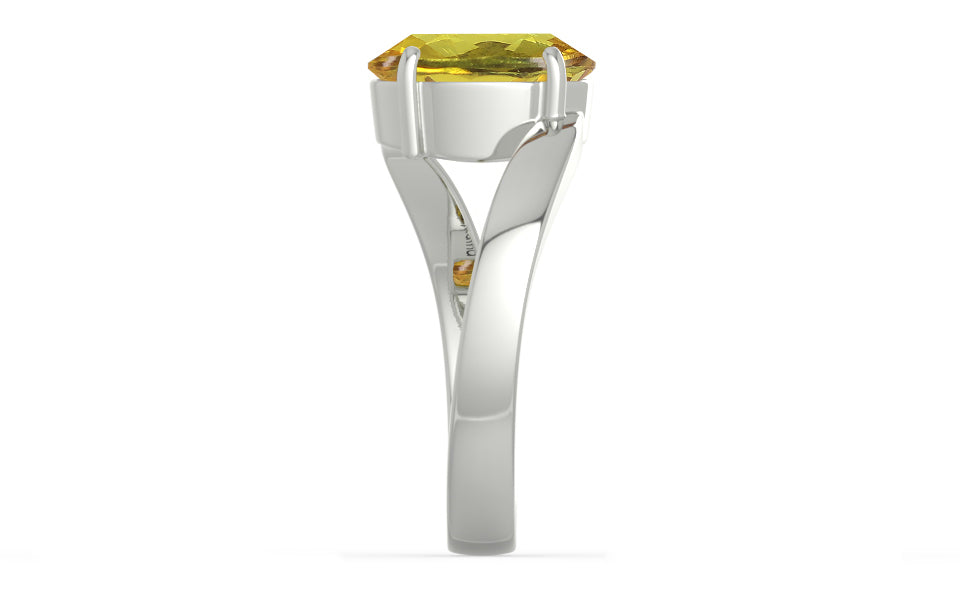 Sterling Silver Ceylon Yellow Sapphire Ring Rare Quality (R2)