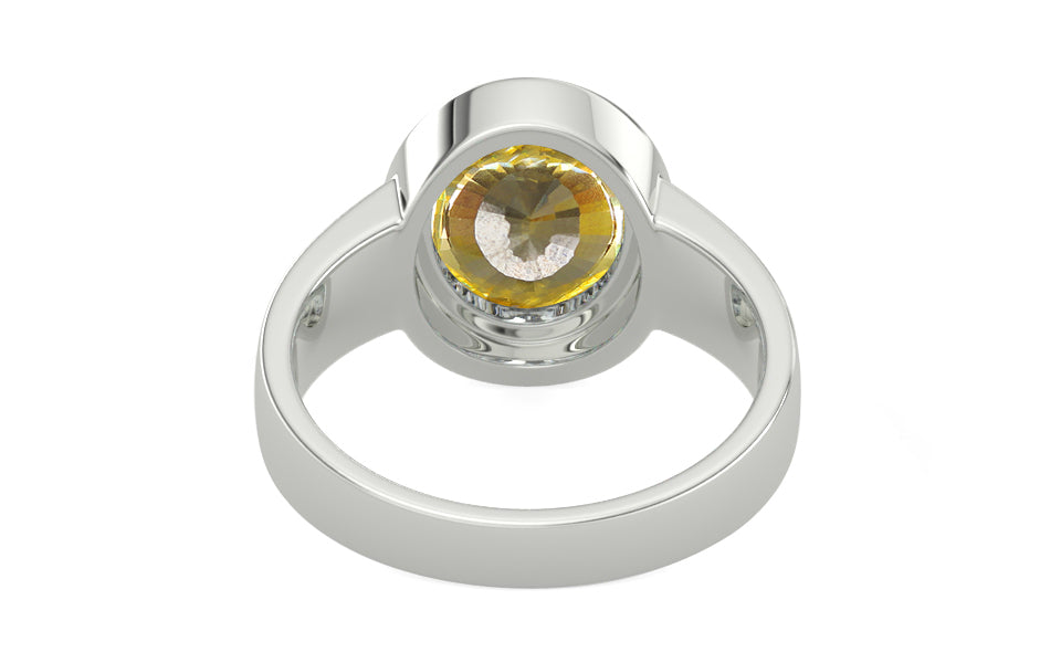 Sterling Silver Ceylon Yellow Sapphire Ring Rare Quality (R3)