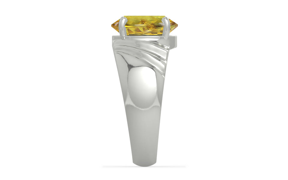 Sterling Silver Ceylon Yellow Sapphire Ring Rare Quality (R4)