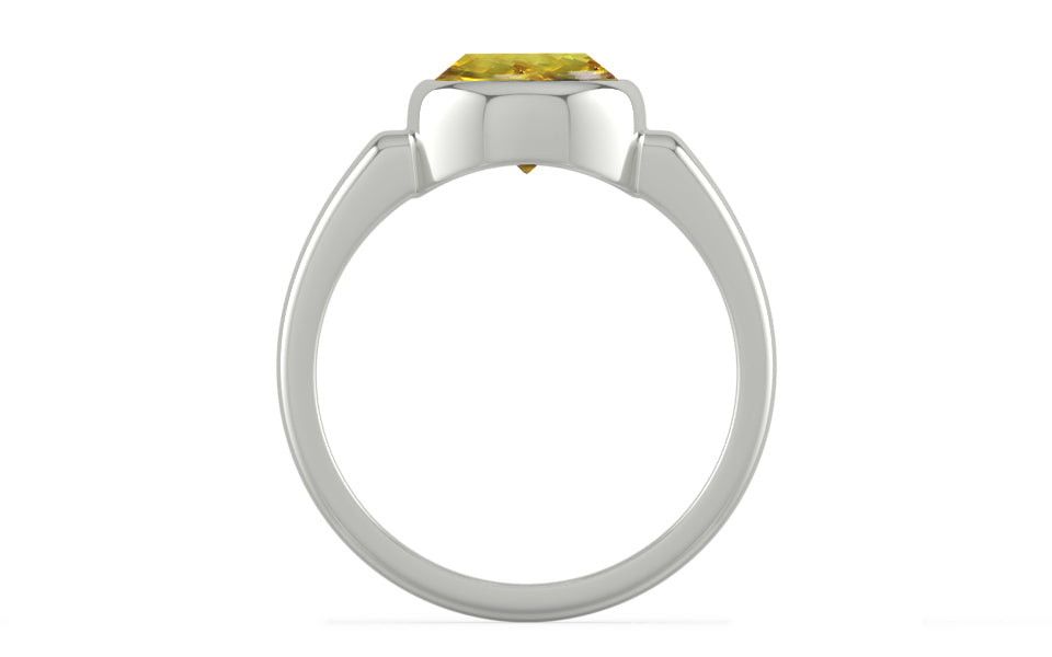 Sterling Silver Ceylon Yellow Sapphire Ring Rare Quality (R6)