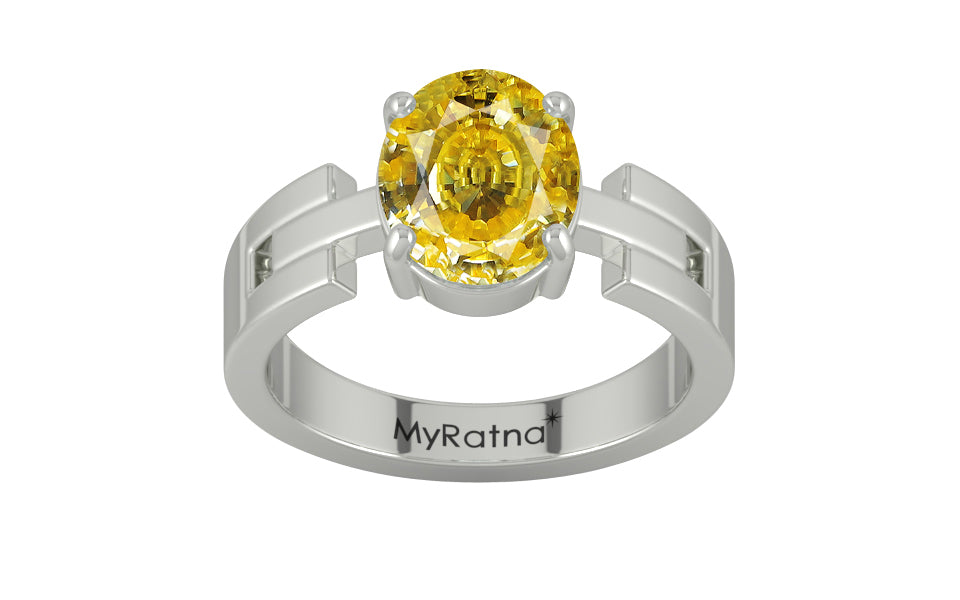 Sterling Silver Ceylon Yellow Sapphire Ring Rare Quality (R8)