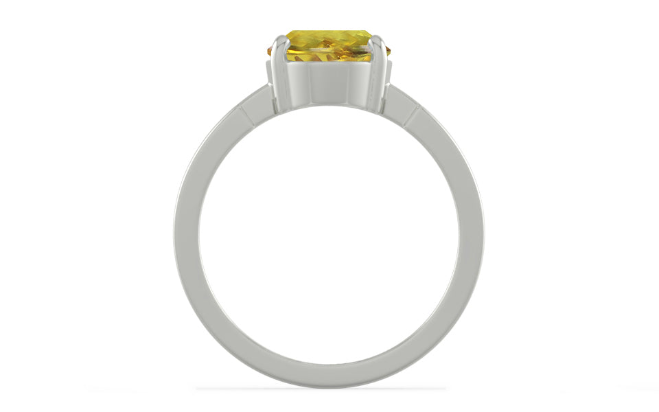 Sterling Silver Ceylon Yellow Sapphire Ring Rare Quality (R8)