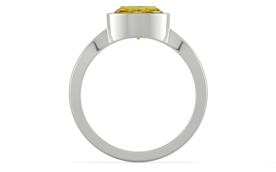 Sterling Silver Ceylon Yellow Sapphire Ring Rare Quality (R9)
