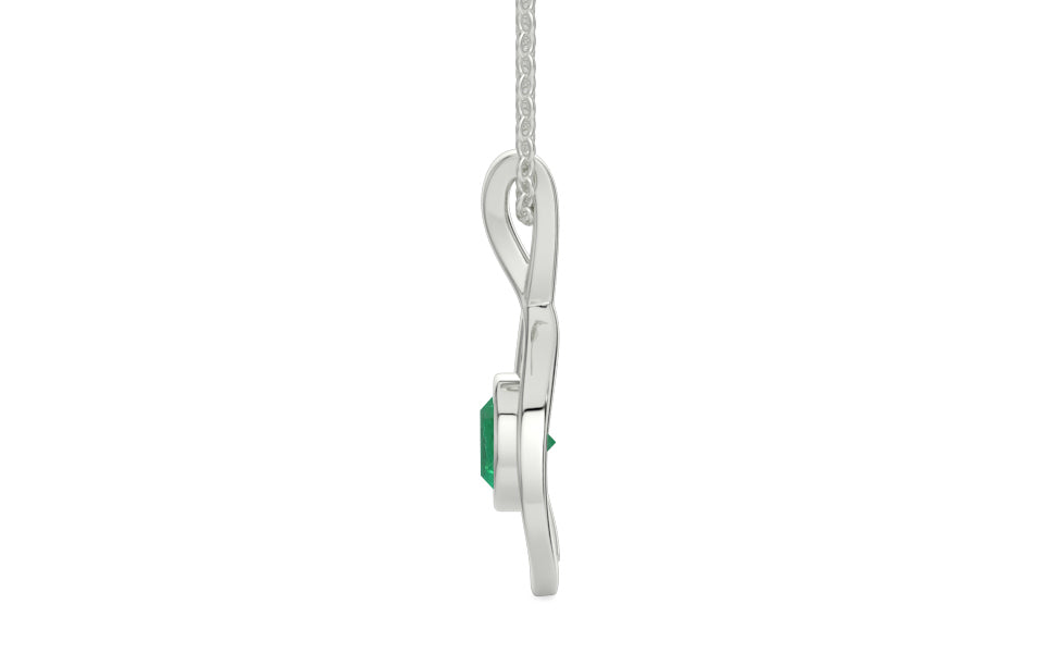 Sterling Silver Emerald Pendant Limited Quality (P1)