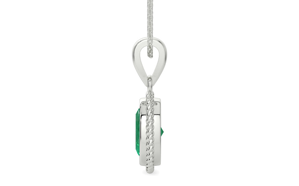 Sterling Silver Emerald Pendant Limited Quality (P7)