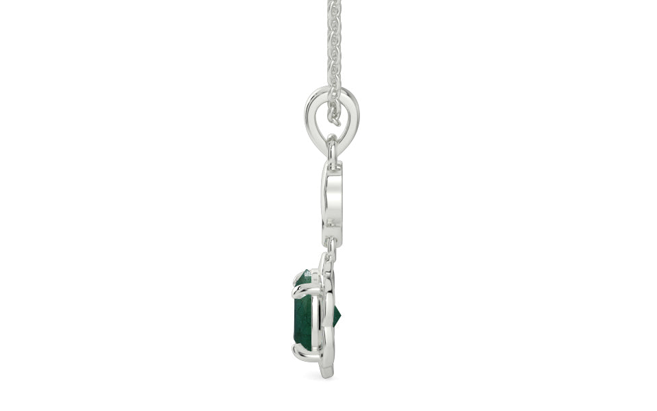 Sterling Silver Emerald Pendant Prime Quality (P6)