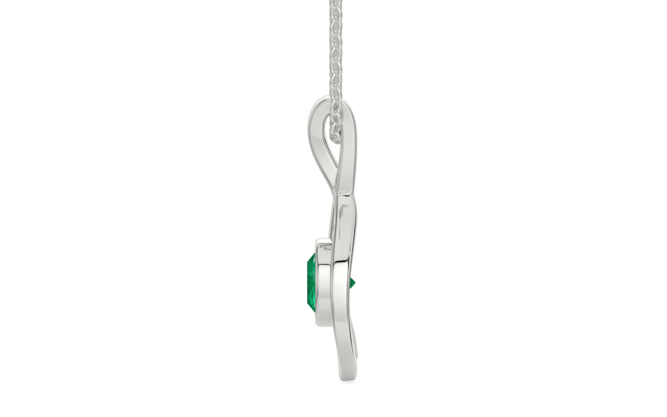 Sterling Silver Emerald Pendant Rare Quality (P1)