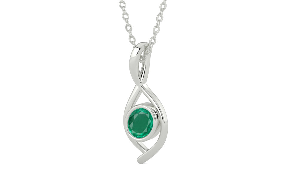 Sterling Silver Emerald Pendant Rare Quality (P1)