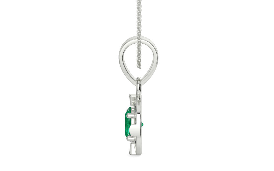 Sterling Silver Emerald Pendant Rare Quality (P11)