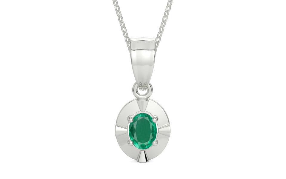 Sterling Silver Emerald Pendant Rare Quality (P11)