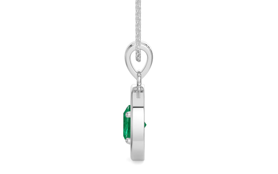 Sterling Silver Emerald Pendant Rare Quality (P2)