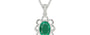 Sterling Silver Emerald Pendant Rare Quality (P3)