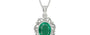 Sterling Silver Emerald Pendant Rare Quality (P5)