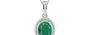 Sterling Silver Emerald Pendant Rare Quality (P7)