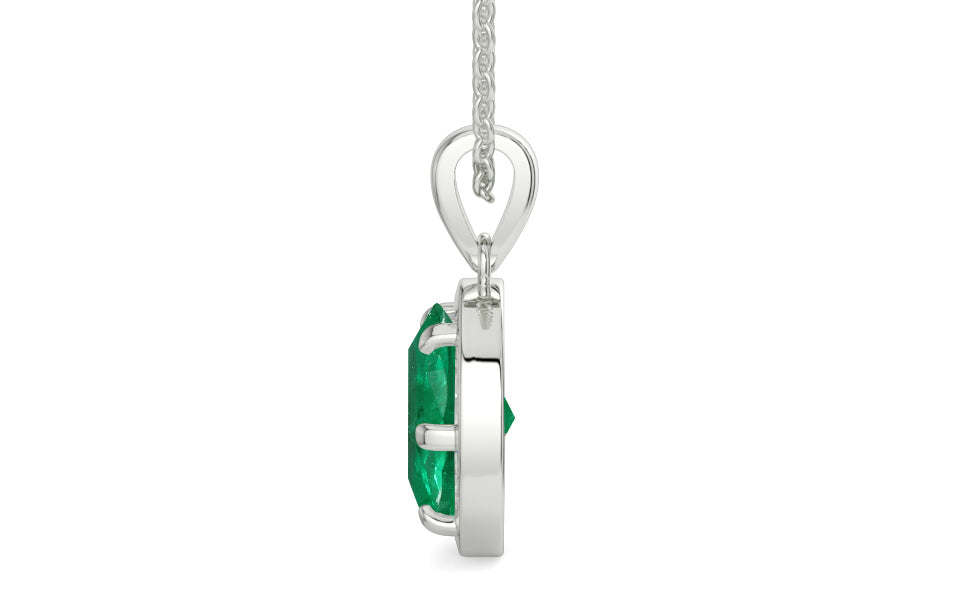 Sterling Silver Emerald Pendant Rare Quality (P8)
