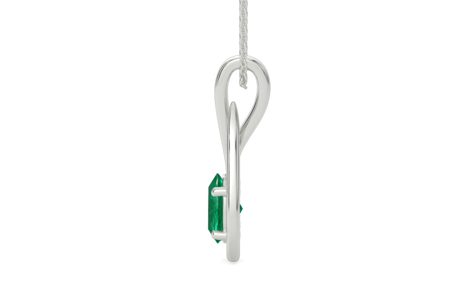 Sterling Silver Emerald Pendant Rare Quality (P9)