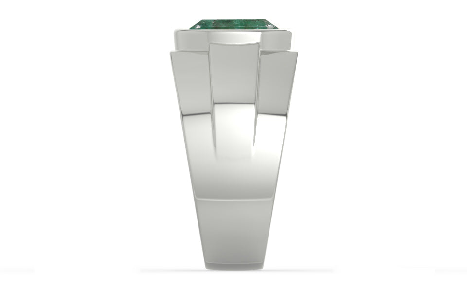 Sterling Silver Emerald Ring Fine Quality (R1)