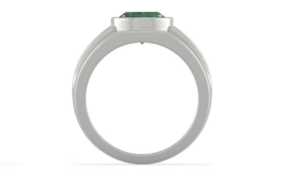 Sterling Silver Emerald Ring Fine Quality (R1)