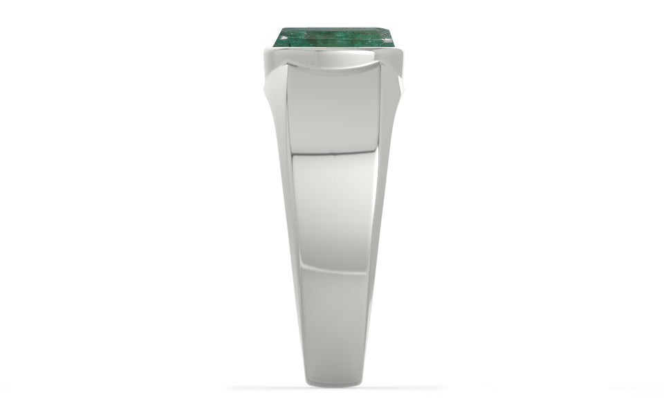 Sterling Silver Emerald Ring Fine Quality (R10)