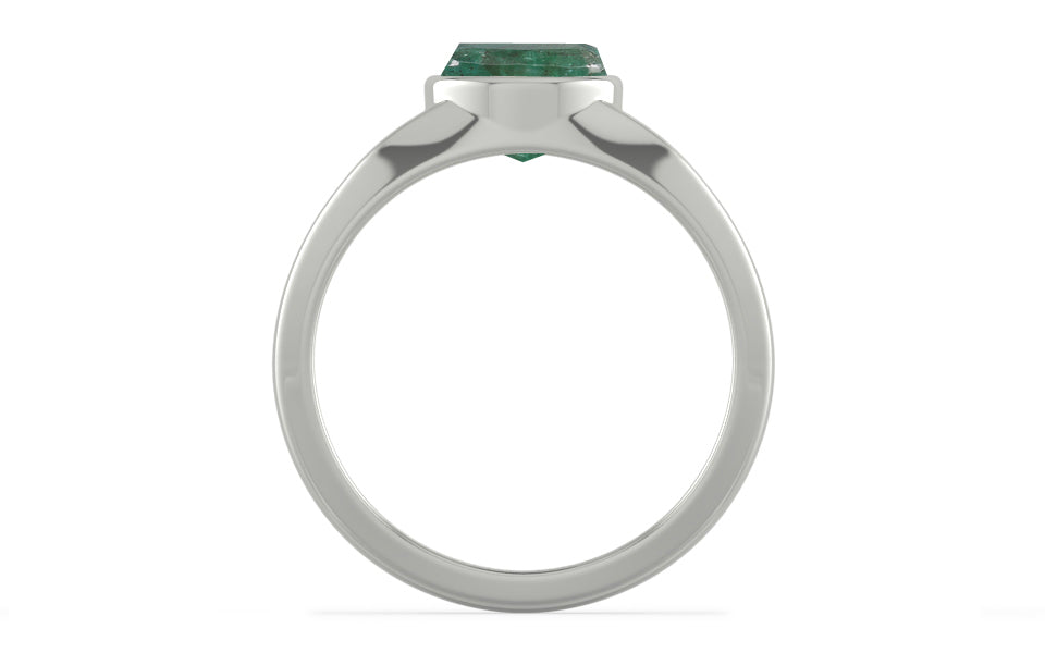 Sterling Silver Emerald Ring Fine Quality (R10)