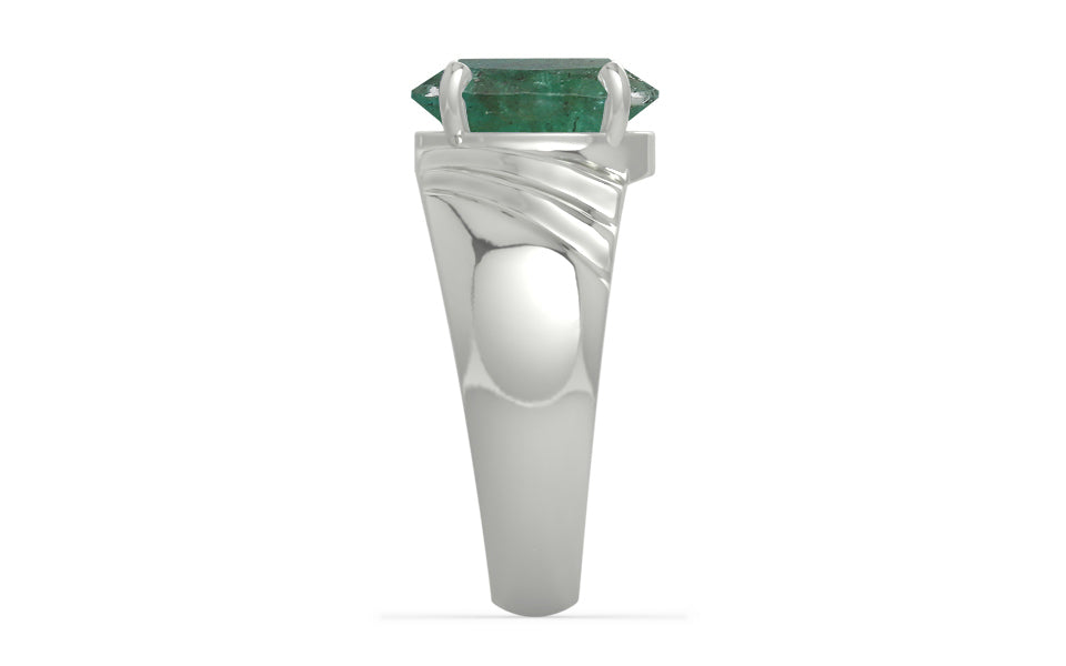 Sterling Silver Emerald Ring Fine Quality (R4)