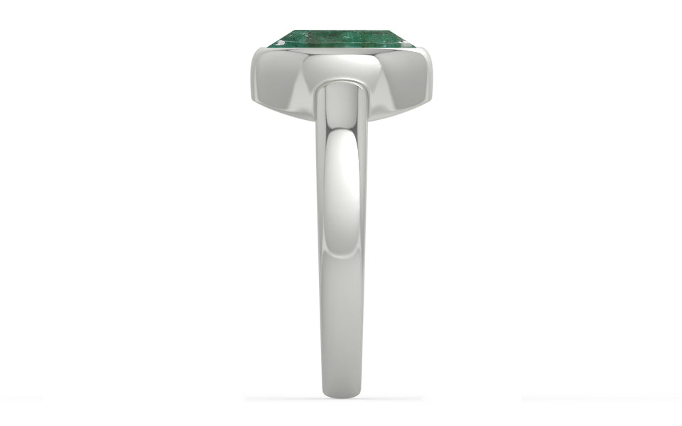 Sterling Silver Emerald Ring Fine Quality (R6)
