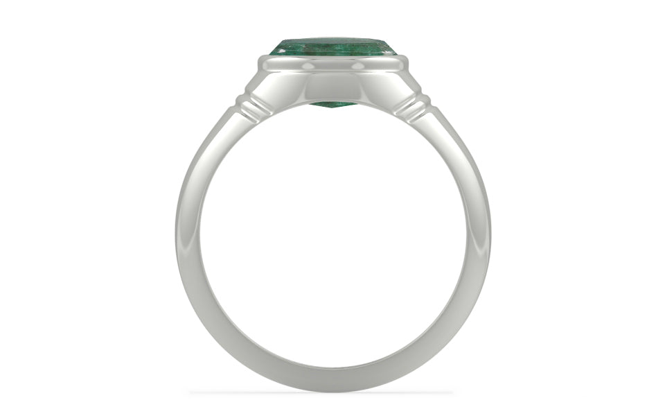 Sterling Silver Emerald Ring Fine Quality (R7)